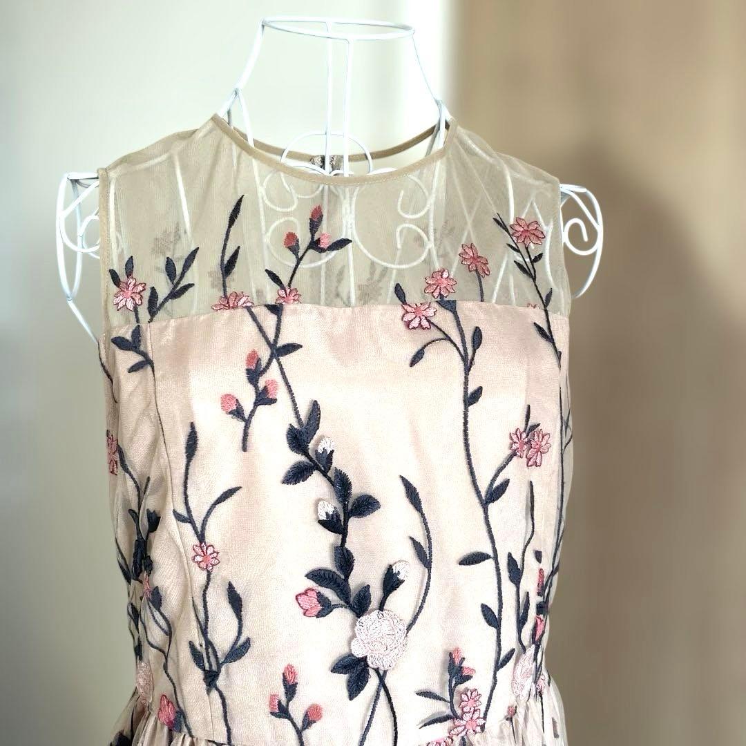GRACE CONTINENTAL チュール花柄刺繍ワンピース 38 M