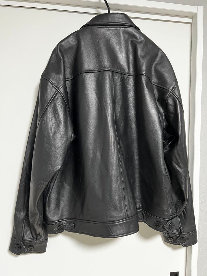 Lサイズ 新品未使用 BEAMS レザー ジップブルゾン【ワイドフィット】