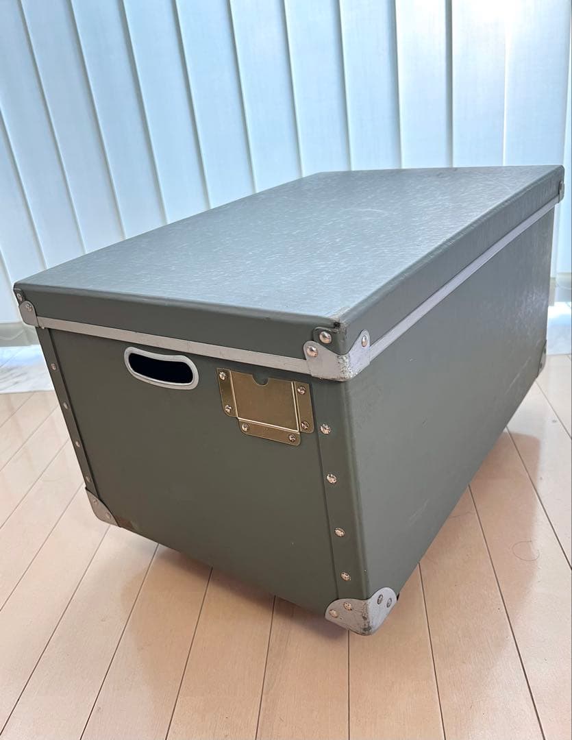希少! 廃番グレー（超特大）無印良品 硬質パルプボックス 店舗用備品/ネーム付き