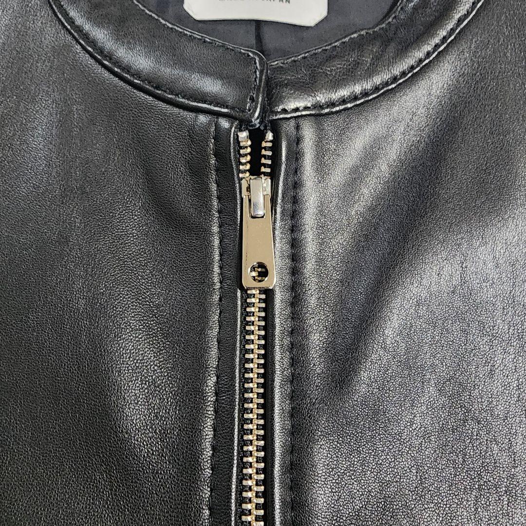 美品 ユナイテッドトウキョウ ラムレザー シングルライダース ブラック
