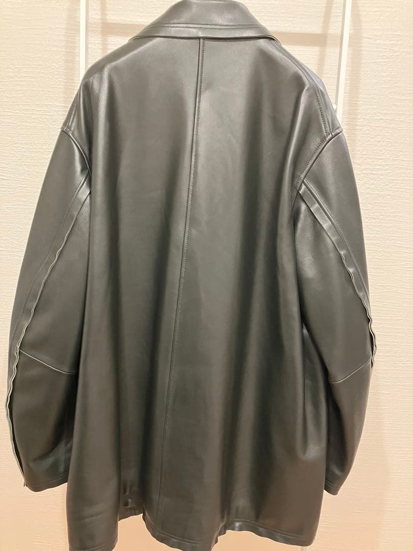ジャケット・アウター YOKE Cut-Off Leather Car Coat DEEP GREEN
