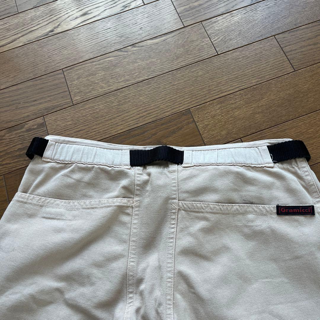 【ヴィンテージ】90'Sグラミチ　ダブルニー　USA製　旧ロゴ旧タグ　ベージュ
