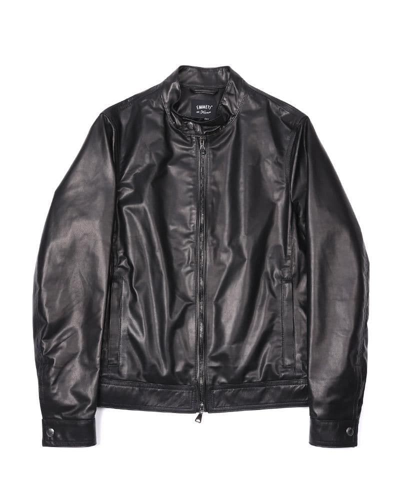 美品　EMMETI \"JURI SP LAMB SKIN\" レザーJKT 48