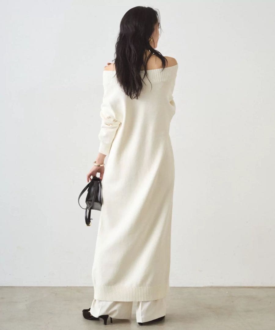 【お値下げ】Loungedress ラウンジドレス　ハイスリットニットワンピース