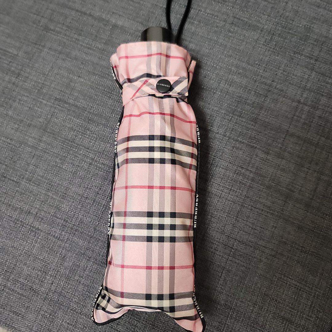 BURBERRY 折りたたみ傘 ピンク チェック柄
