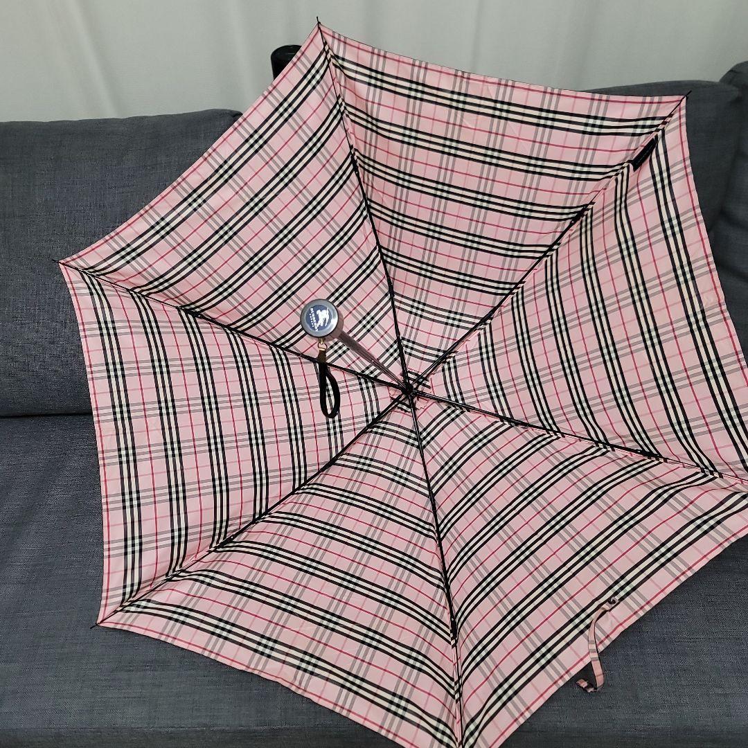 BURBERRY 折りたたみ傘 ピンク チェック柄