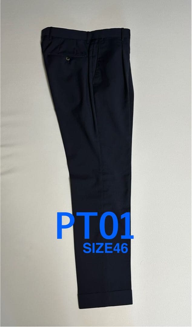 PT 01 / GENTLEMAN-F 1プリーツ スラックス size46 紺