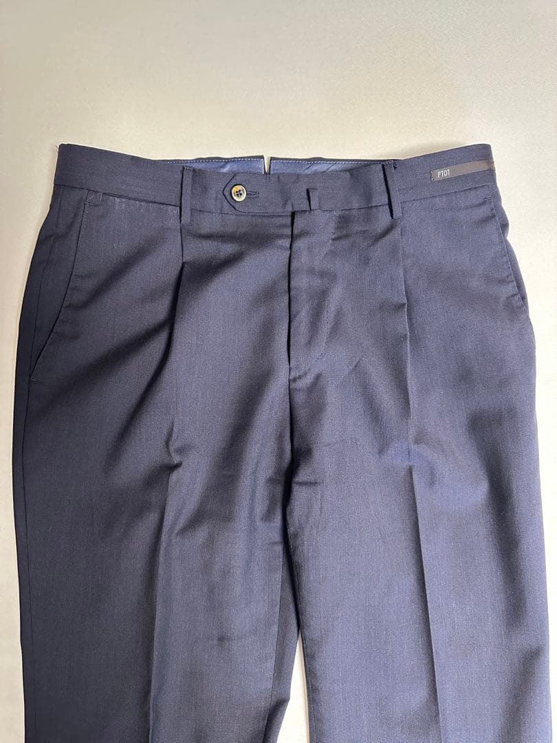 PT 01 / GENTLEMAN-F 1プリーツ スラックス size46 紺