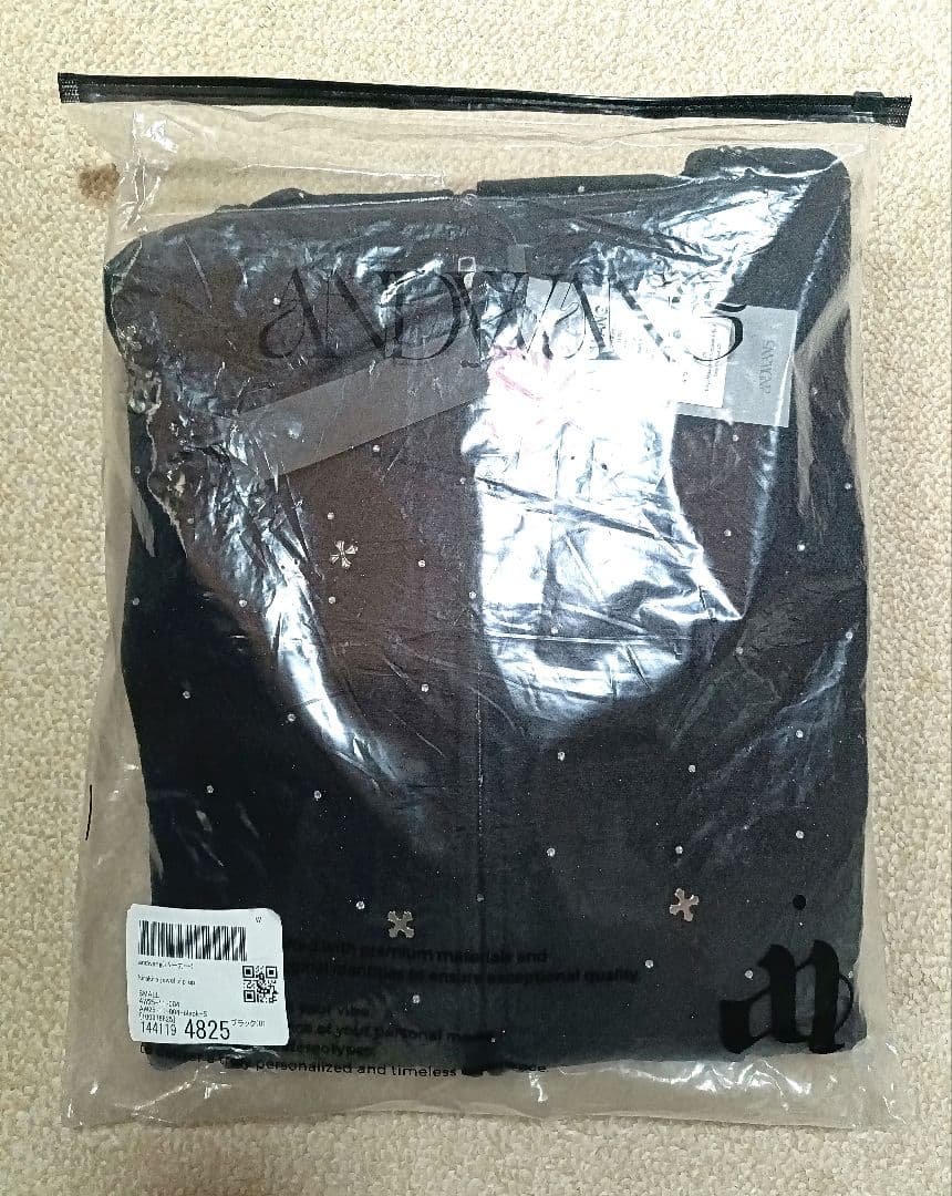 トップス andwang Kirakira jewel zip up black S