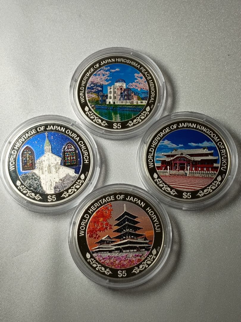 【希少】日本の世界遺産 四季の彩り 純銀メダル 1oz×4