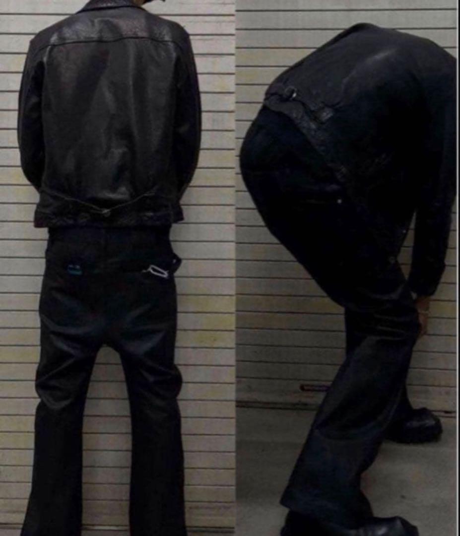 goar.archive strapped pants フレアデニム opium