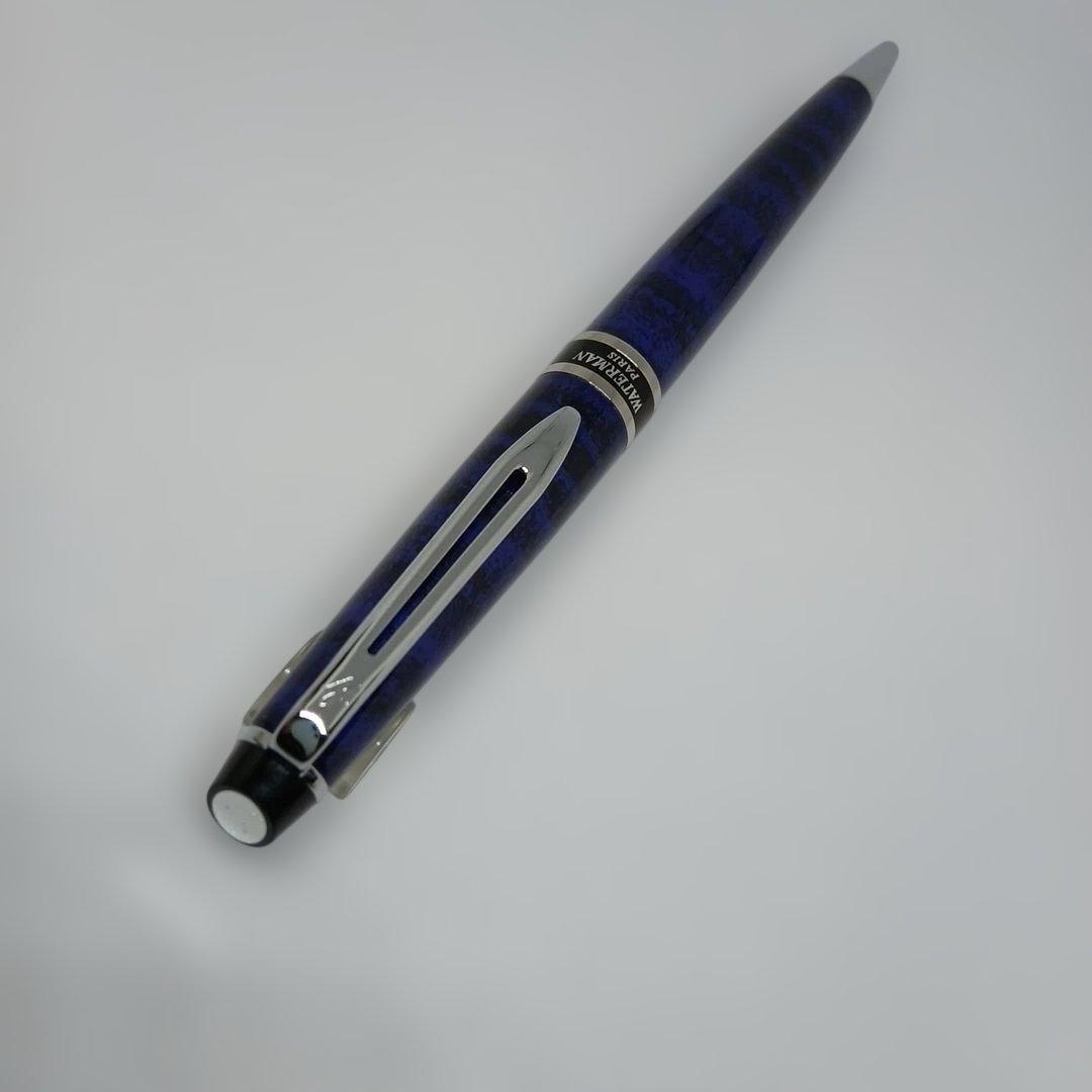 WATERMAN エキスパート青と黒のまだら模様　ボールペン