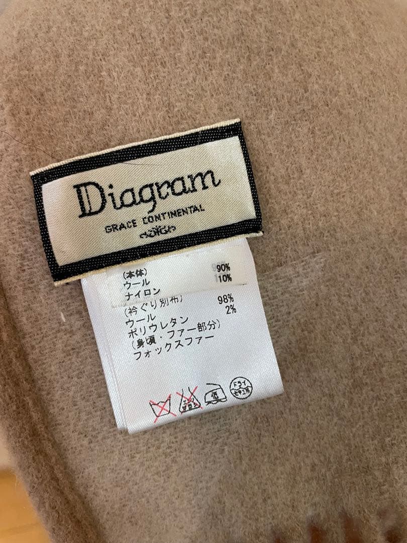 【美品】Diagramダイアグラムフォックスファーポンチョグレースコンチネンタル
