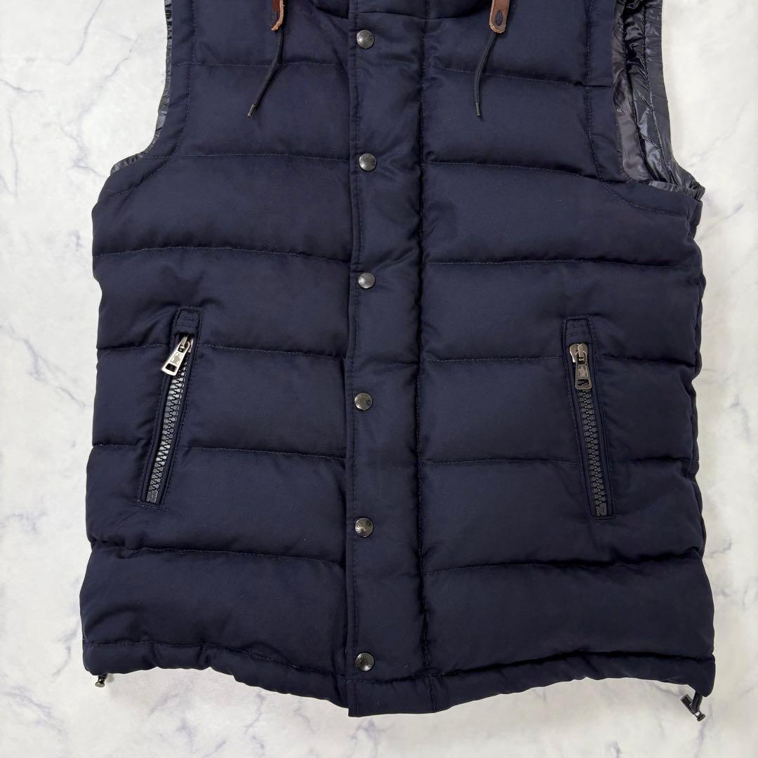 正規品 MONCLER モンクレール ウール ダウンベスト メンズ フード 1