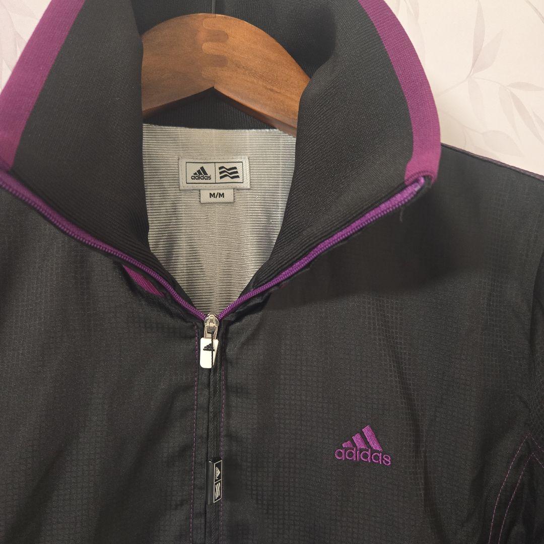 adidas レディース M ジップアップウェア 黒/紫