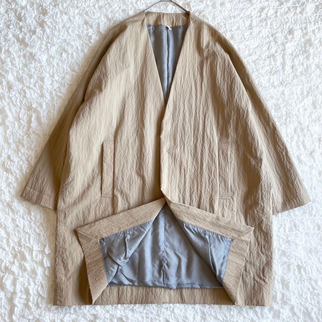 【美品✨】フィルマム firmum コットン×ナイロンノーカラージャケット