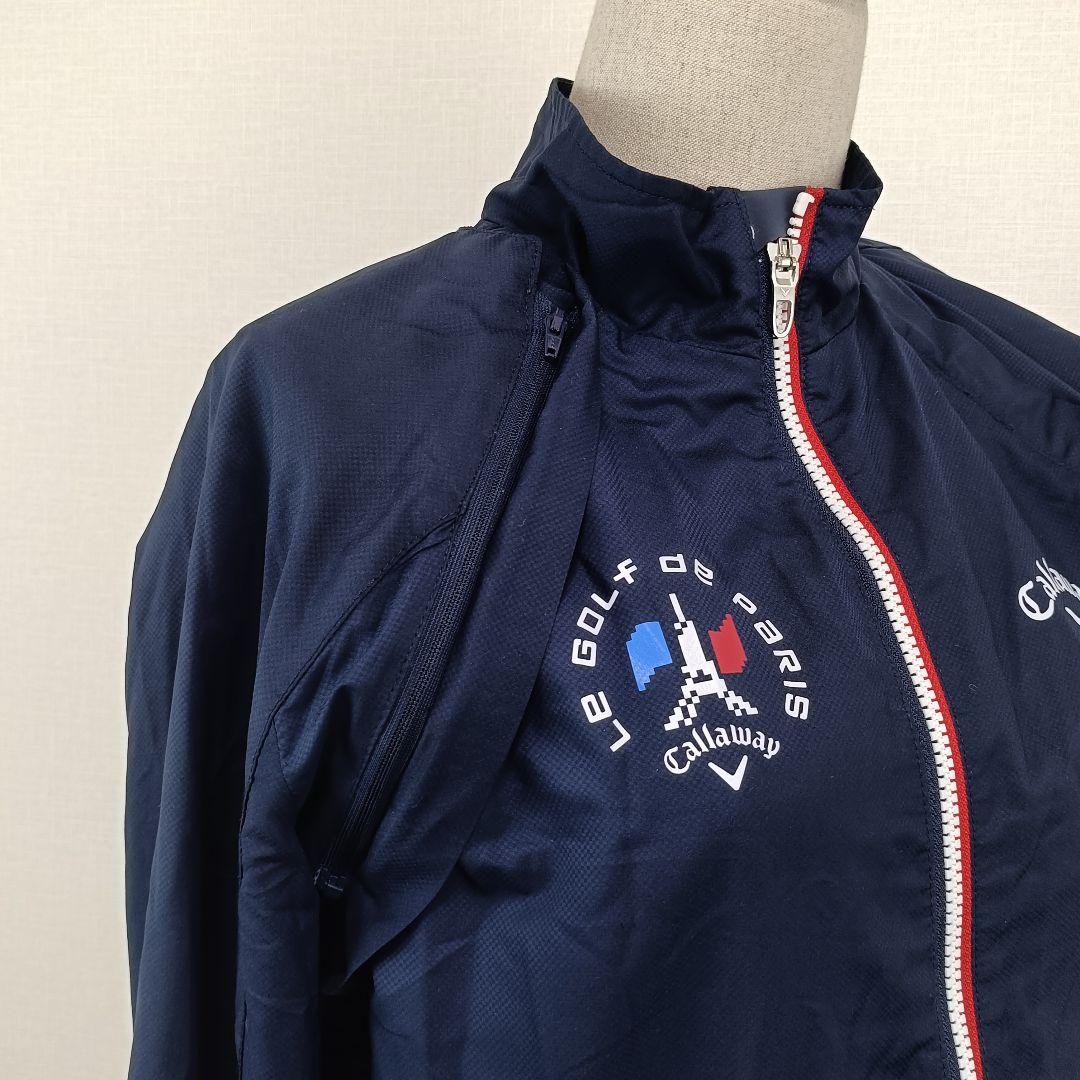 【a2268】Callaway ゴルフ 2way 薄手 ジャケットM ネイビー