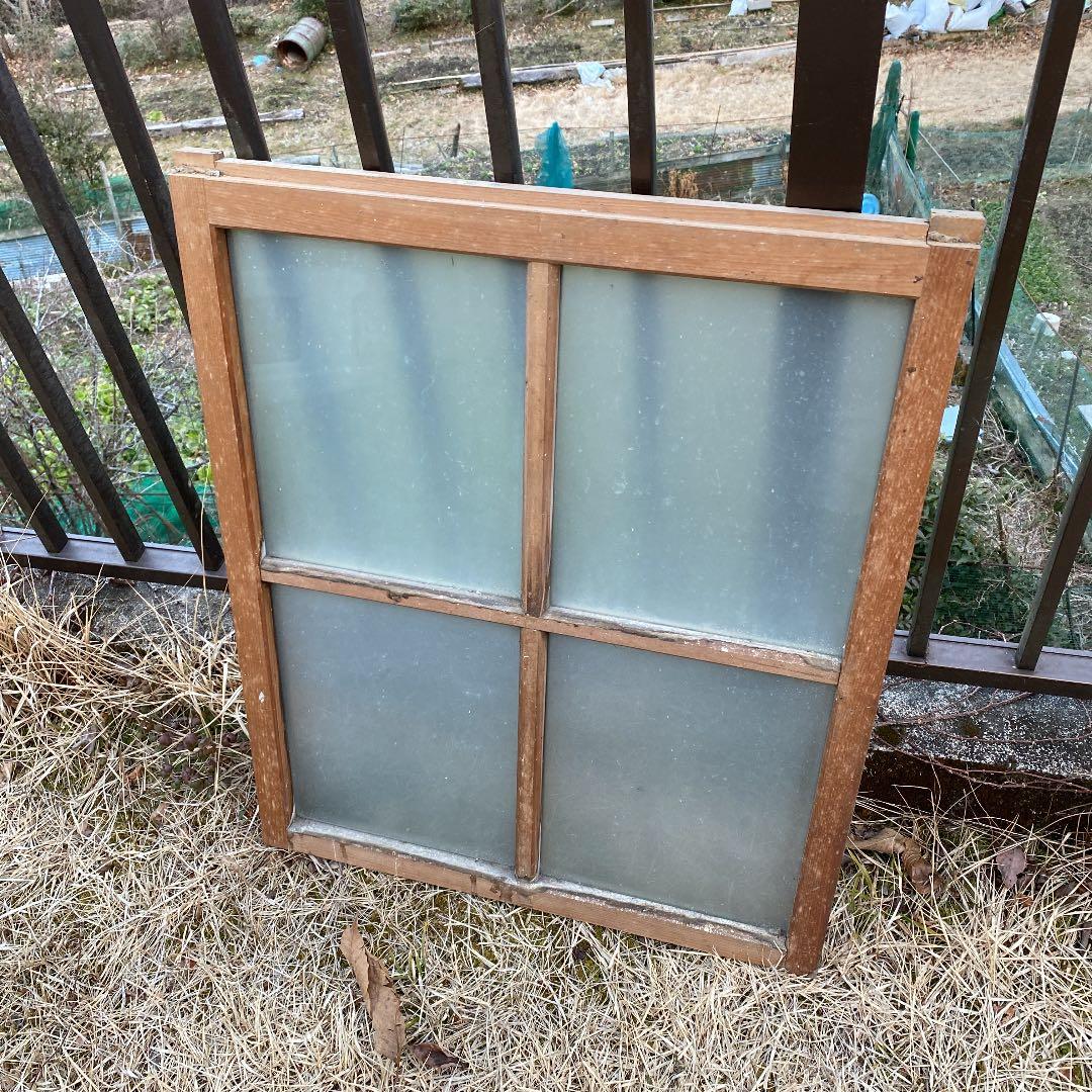 建具　表具　アンティーク　格子窓　古民具　骨董　ガラス格子戸　ジャンクガーデン