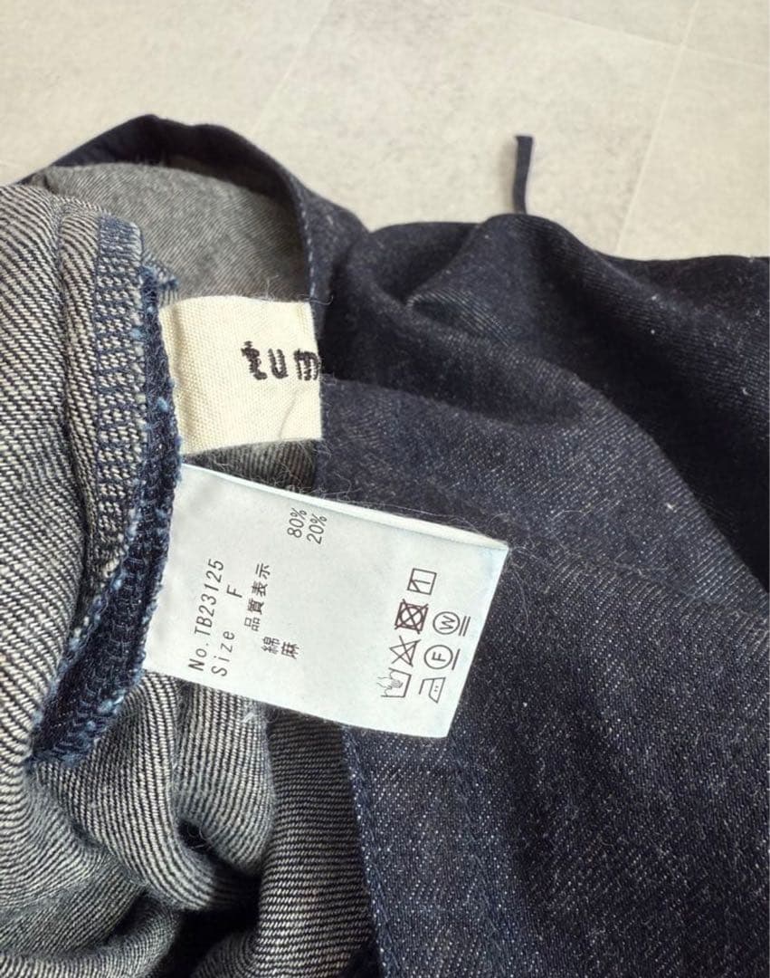 定価26180円 tumuguコットンリネンデニム 2way ジャンパースカート