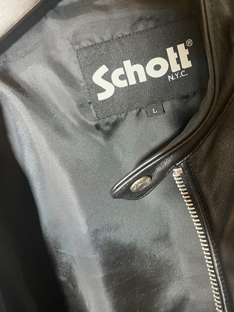ショット schott ラムレザーシングルライダースジャケット Lサイズ