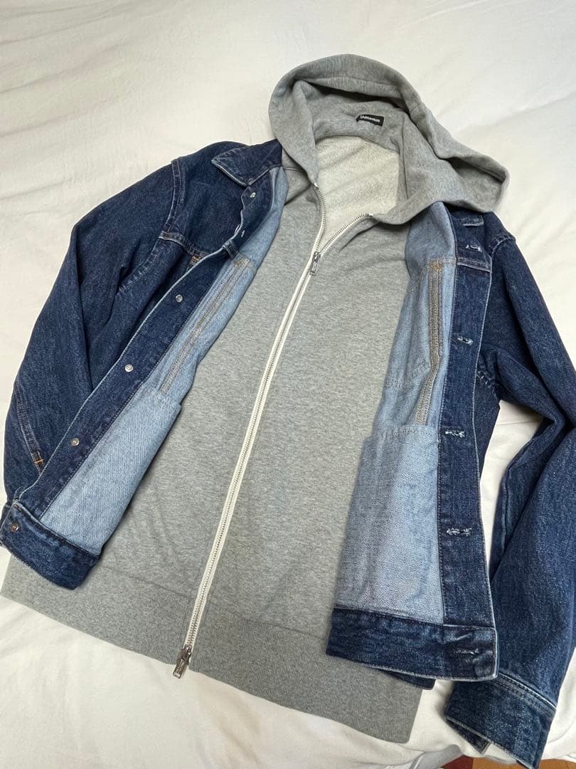 美品 undercover パーカードッキングデニムジャケット