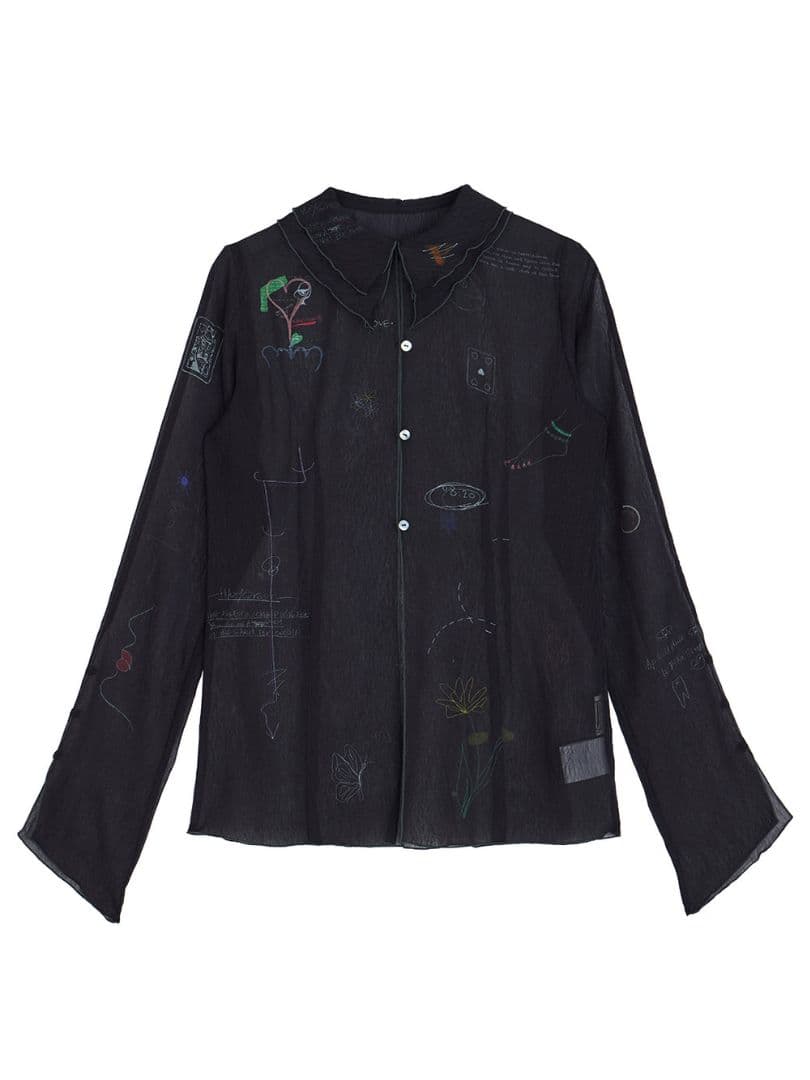 新品　UND ASSORT COLOR TATTOO SHEER TOP