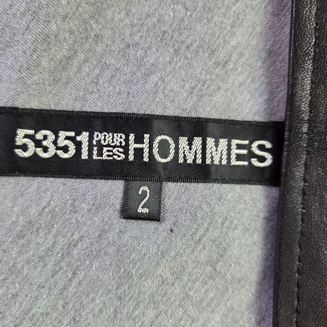 美品 5351POURLESHOMMES ライダースジャケット 羊革 サイズM