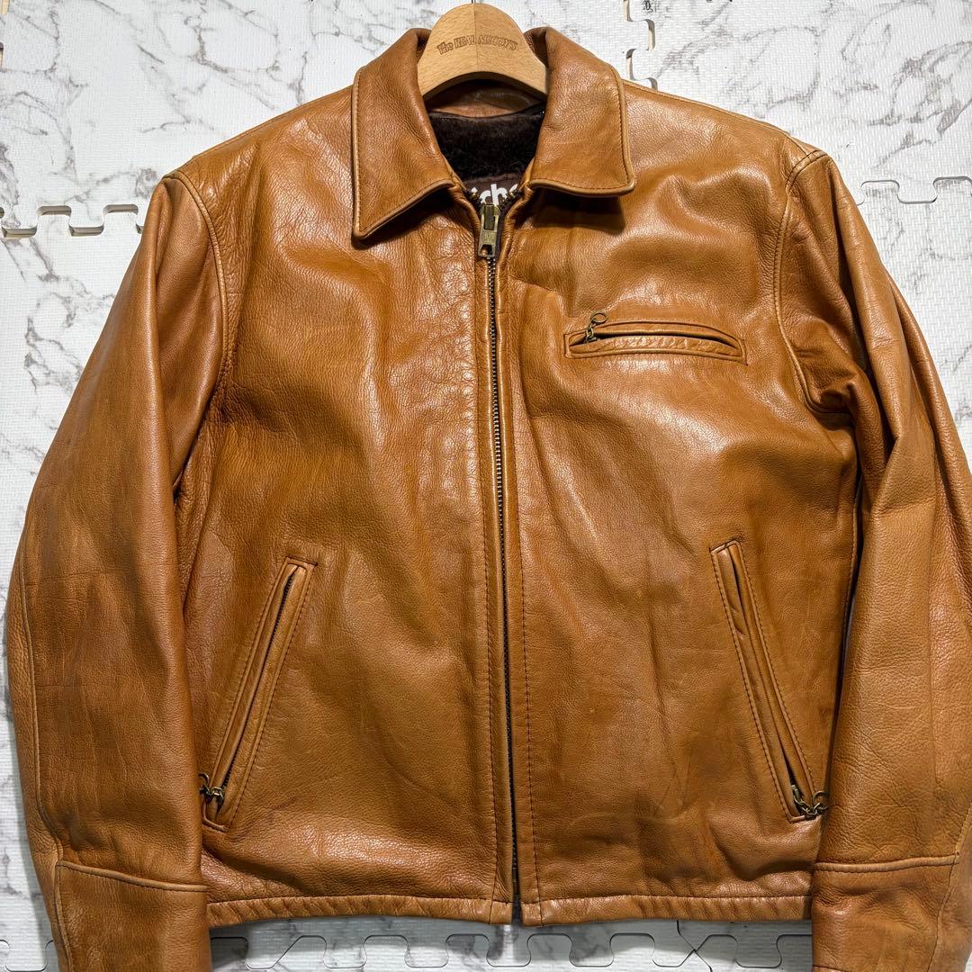 奇跡の42size✨schott トラッカージャケット AT101 袖リブ 茶色