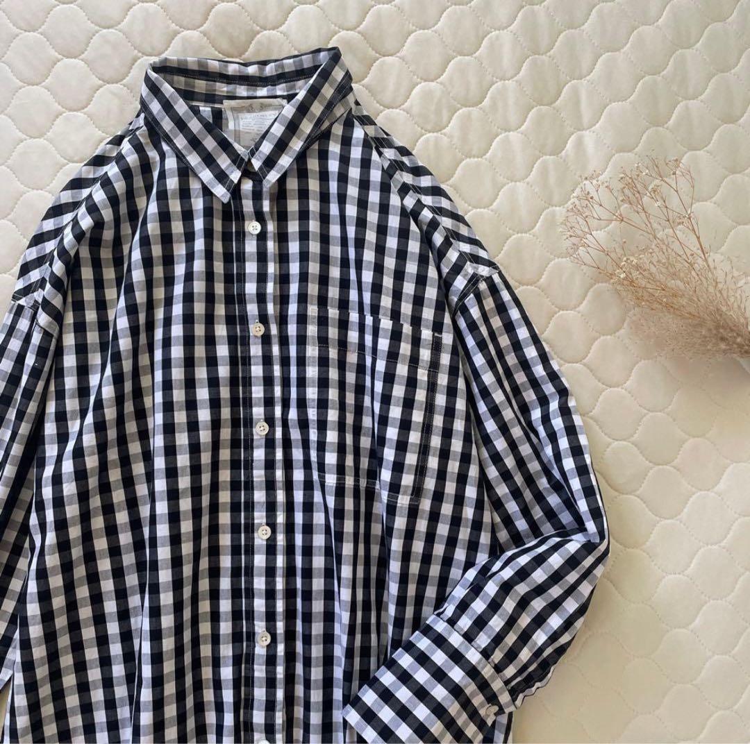 【23SS美品】BEARDSLEY ギンガムワッシャーオーバーシャツ チェック