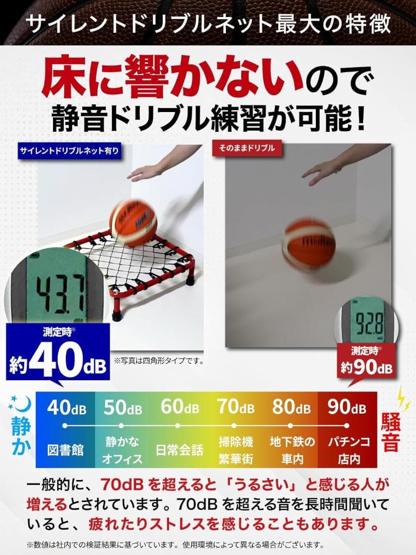 新品⭐️　バスケ 静音ドリブルネットで夜間の練習に 肉厚2㎜頑丈なフレーム！