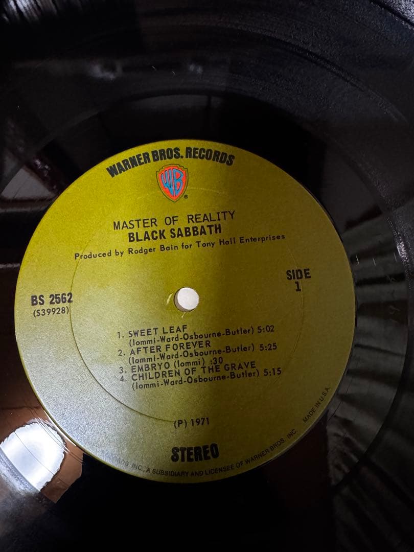 洋楽 BLACK SABBATH MASTER OF REALITY LP