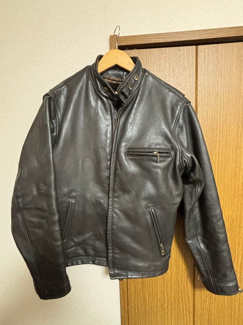 Schott ブラック？ブラウン？シングルライダースジャケット 36