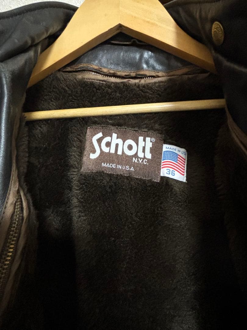 Schott ブラック？ブラウン？シングルライダースジャケット 36