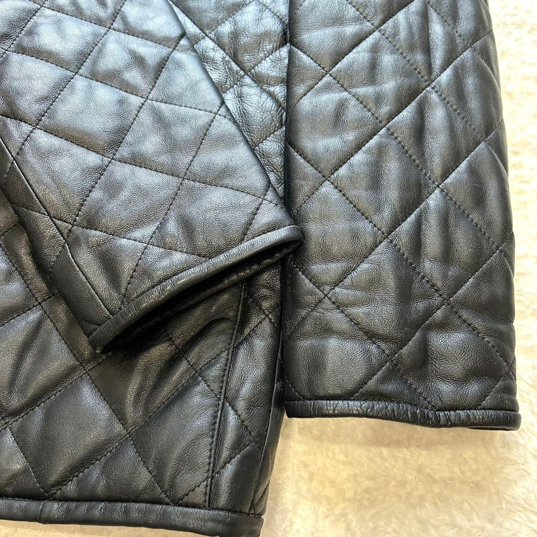 【希少】Yohji Yamamoto 襟ムートン ラムレザー ダイヤキルトコート