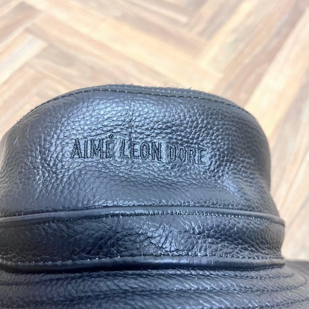 超希少　AIME LEON DORE シボ革レザー　サファリハット　バケハ　黒