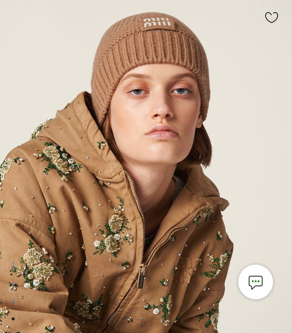 MIU MIU ブラウンニット帽 Mサイズ