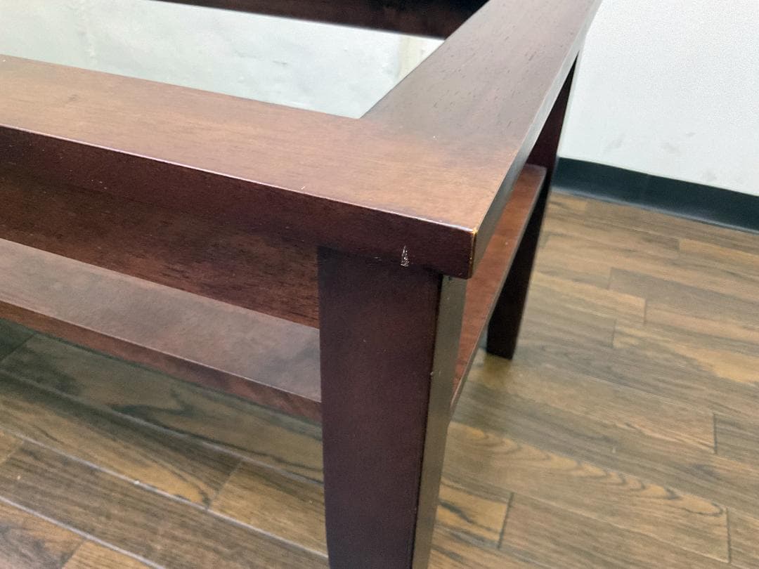 【中古】ローテーブル 天板スモークガラス 幅900×奥行450×高さ400mm