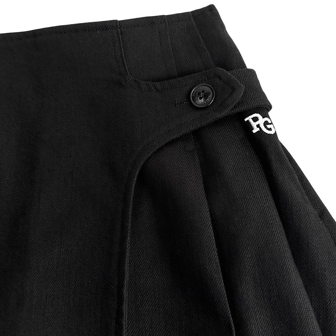 505 パーリーゲイツ 定価40700円アシンメトリープリーツスカート黒 0 S