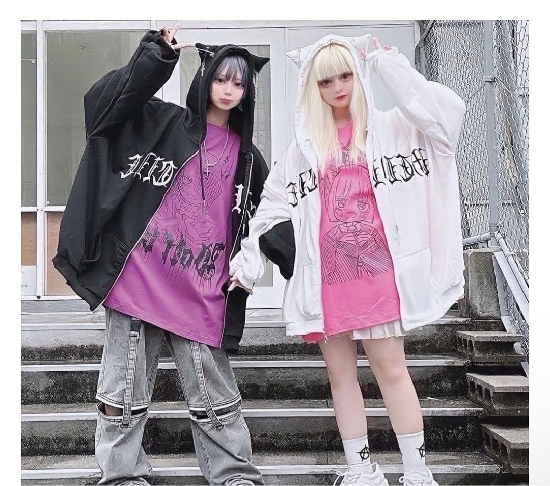 VOLCAN&APHRODITE ネコ耳ロゴZIPパーカー