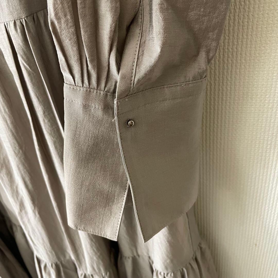 美品　ebure ティアードロングワンピース　グレージュ　サイズ36
