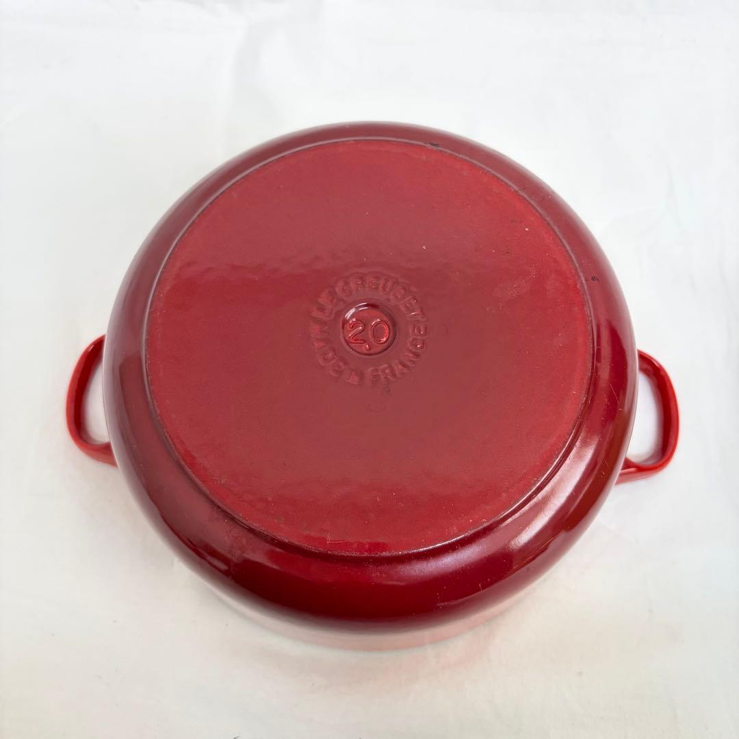 B1746 LE CREUSET ル・クルーゼ 両手鍋20cmオ レンジ0051