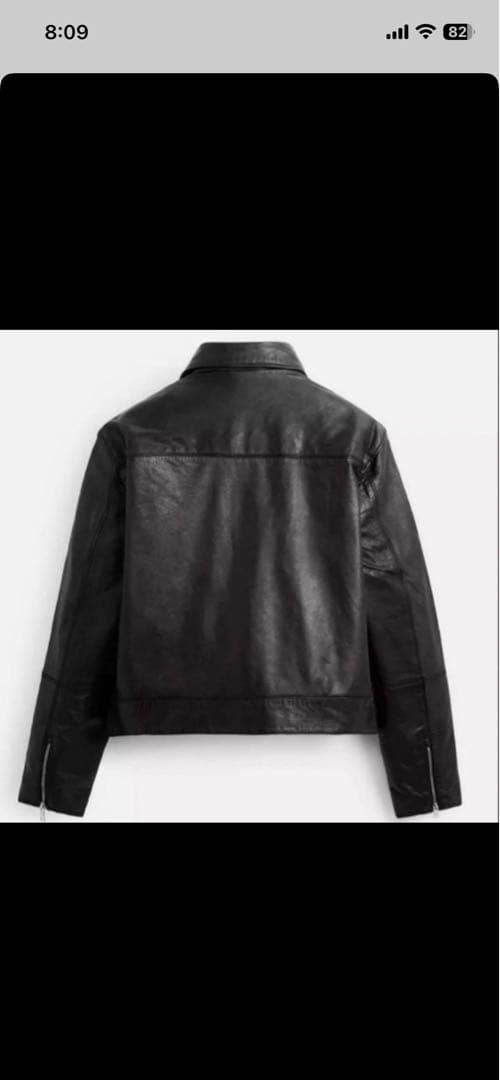25ss M zara レザージャケット 本革 ボクシーフィット