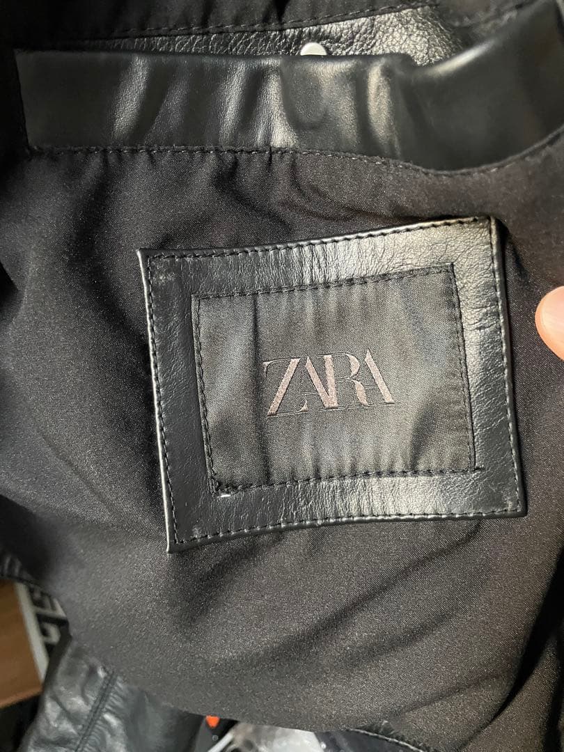 25ss M zara レザージャケット 本革 ボクシーフィット