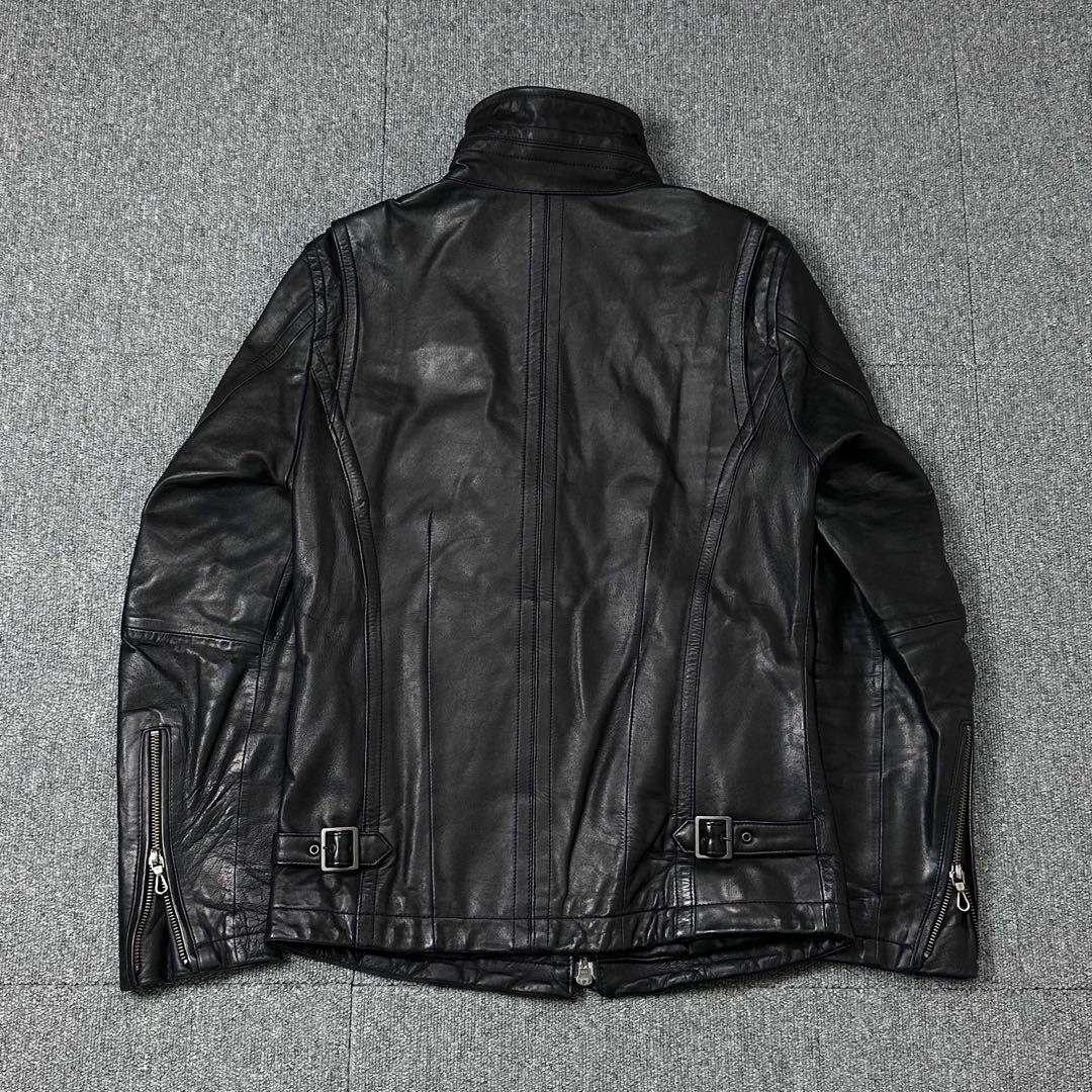 SCHLUSSEL レザージャケット 羊革 ライダースジャケット 黒 シュリセル
