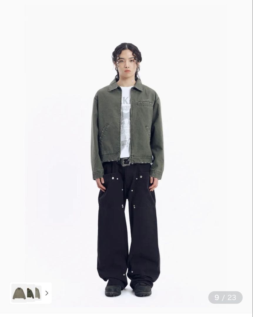 AAKAM オリーブ ジップアップジャケット