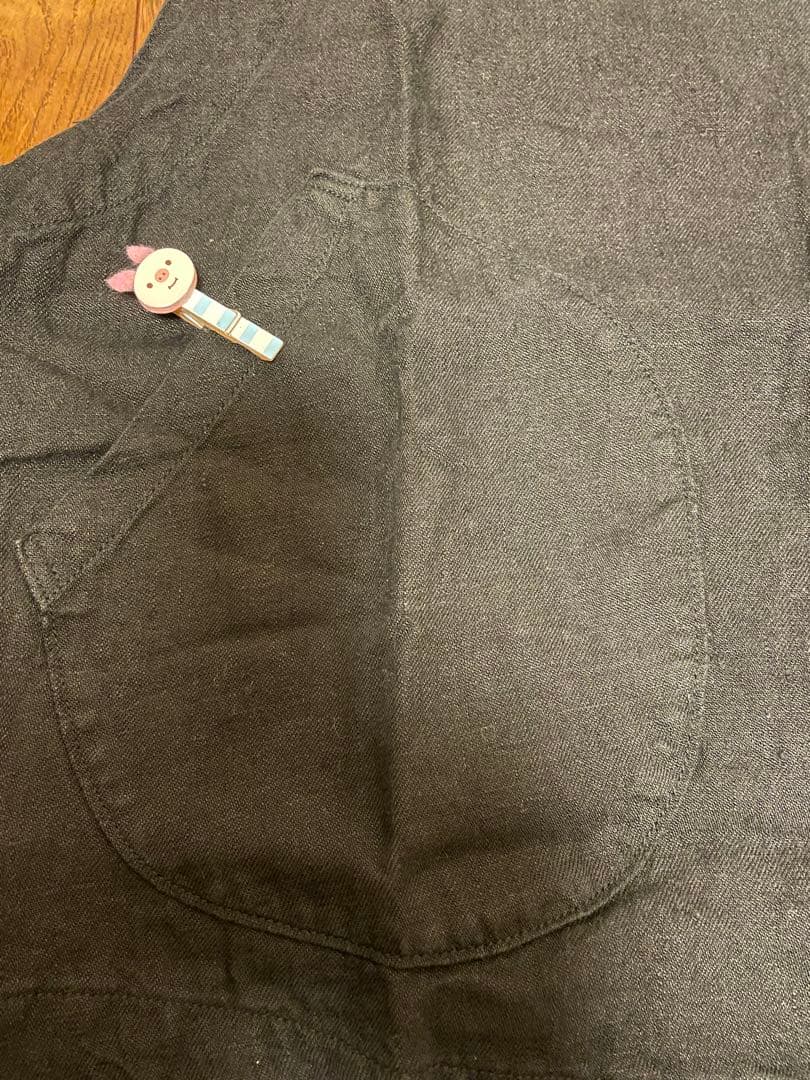 美品　tumugu ツムグ リネンベスト黒