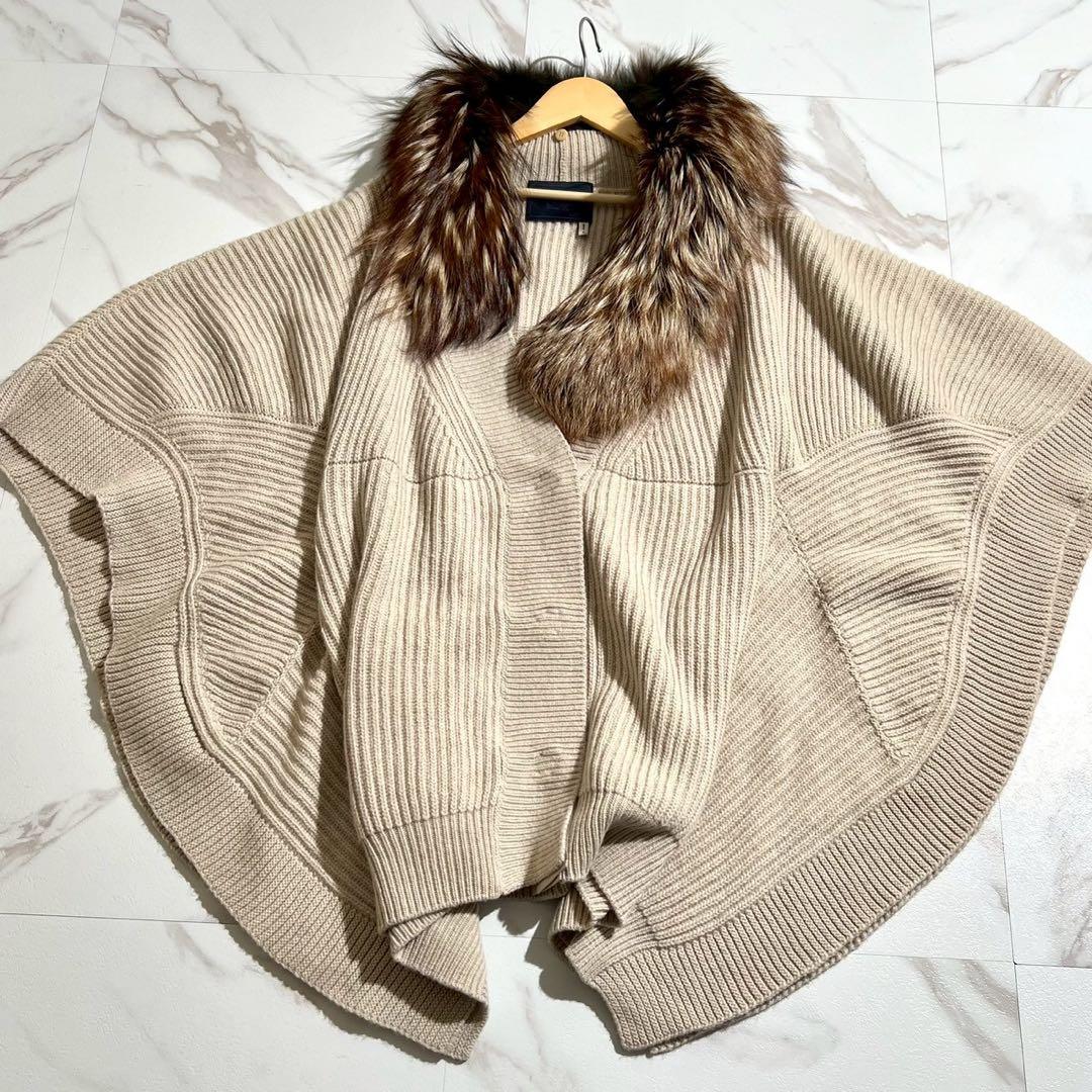 【極美品/カシシル】LANVIN ランバン ポンチョ フォックス ファーコート