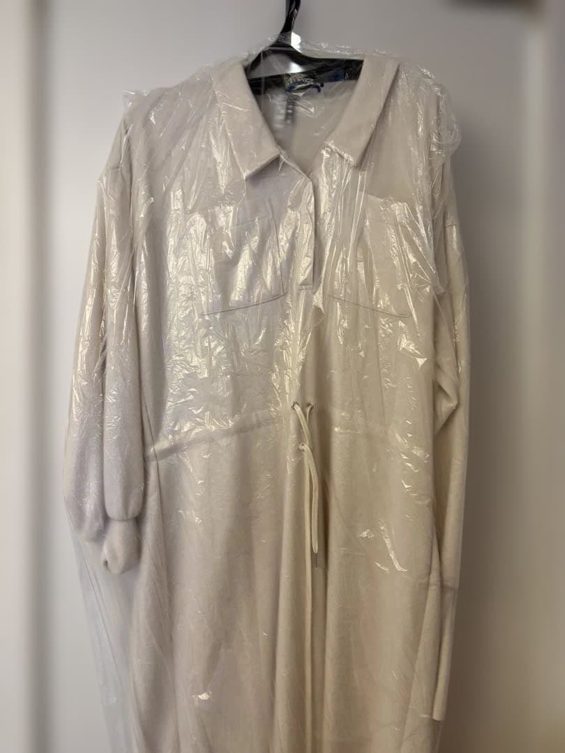 AMERI RELAX DRAWSTRING SWEAT DRESSアイボリーM