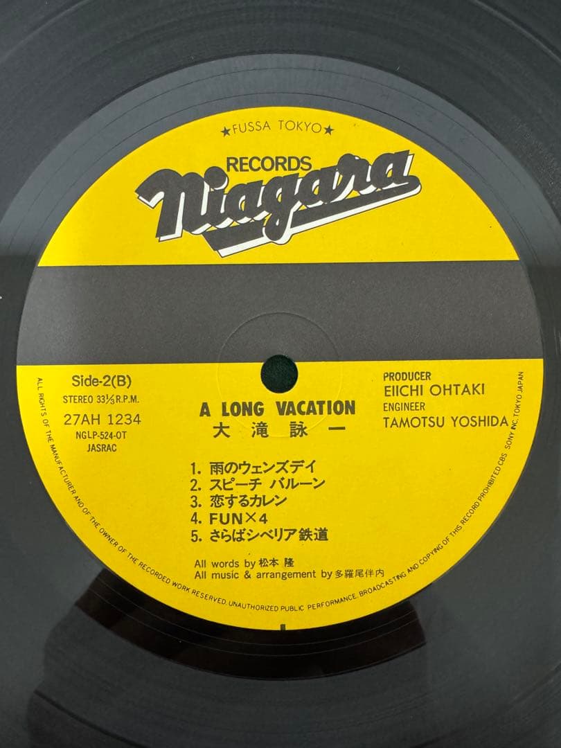 大瀧詠一　EIICHI OHTAKI レコードoriginal ⑧ 帯付き極美品