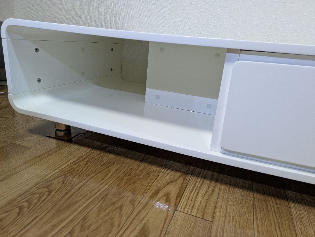 ホワイトセンターテーブル 引き出し付き